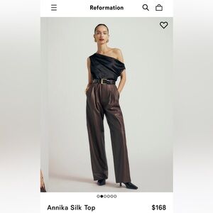 NWT Reformation Annika Silk Top